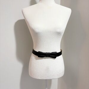 Kate Spade In The Loop Bow Belt Pebbled Black Leather Size XS Small 28”